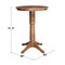 International Concepts Round 30 in Round Top Pedestal Table, 41.9 in Height, Distressed Oak, 30 in W, 30 in L, 41.9 in H K42-30RT-27B-6B-2 - alternate 2